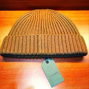 All Saints Rib Beanie (Olive Branch Green)